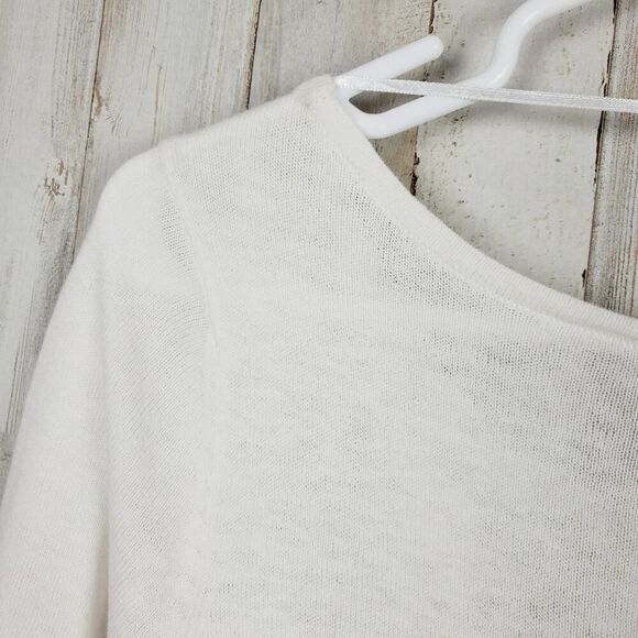 Worthington Embellished Scoop Neck Sweater White Size LP - Picture 9 of 11